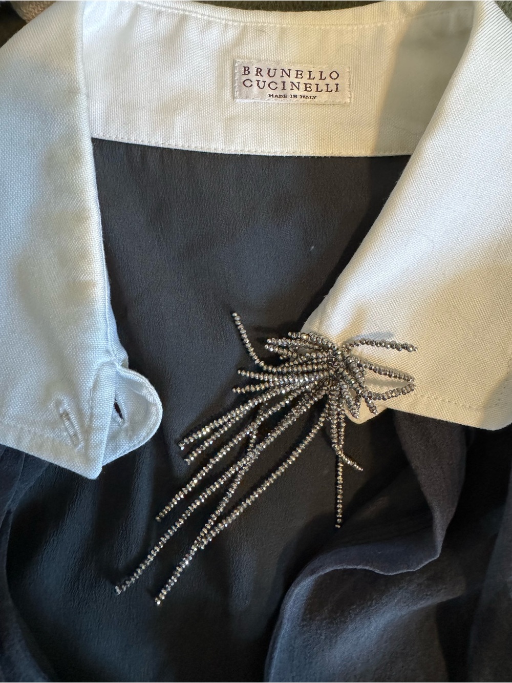 Brunello Cucinelli Black and White Silk Tank - Picture 5 of 8